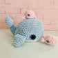 Mumma Whale + Babies - Crochet Soft Toy