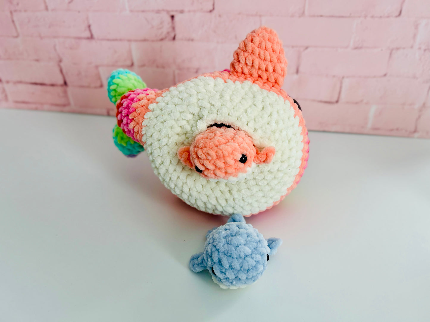 Mumma Whale + Babies - Crochet Soft Toy