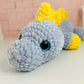 Sleepy XL Dino (Blue/Yellow) - Shimmer Crochet Plush