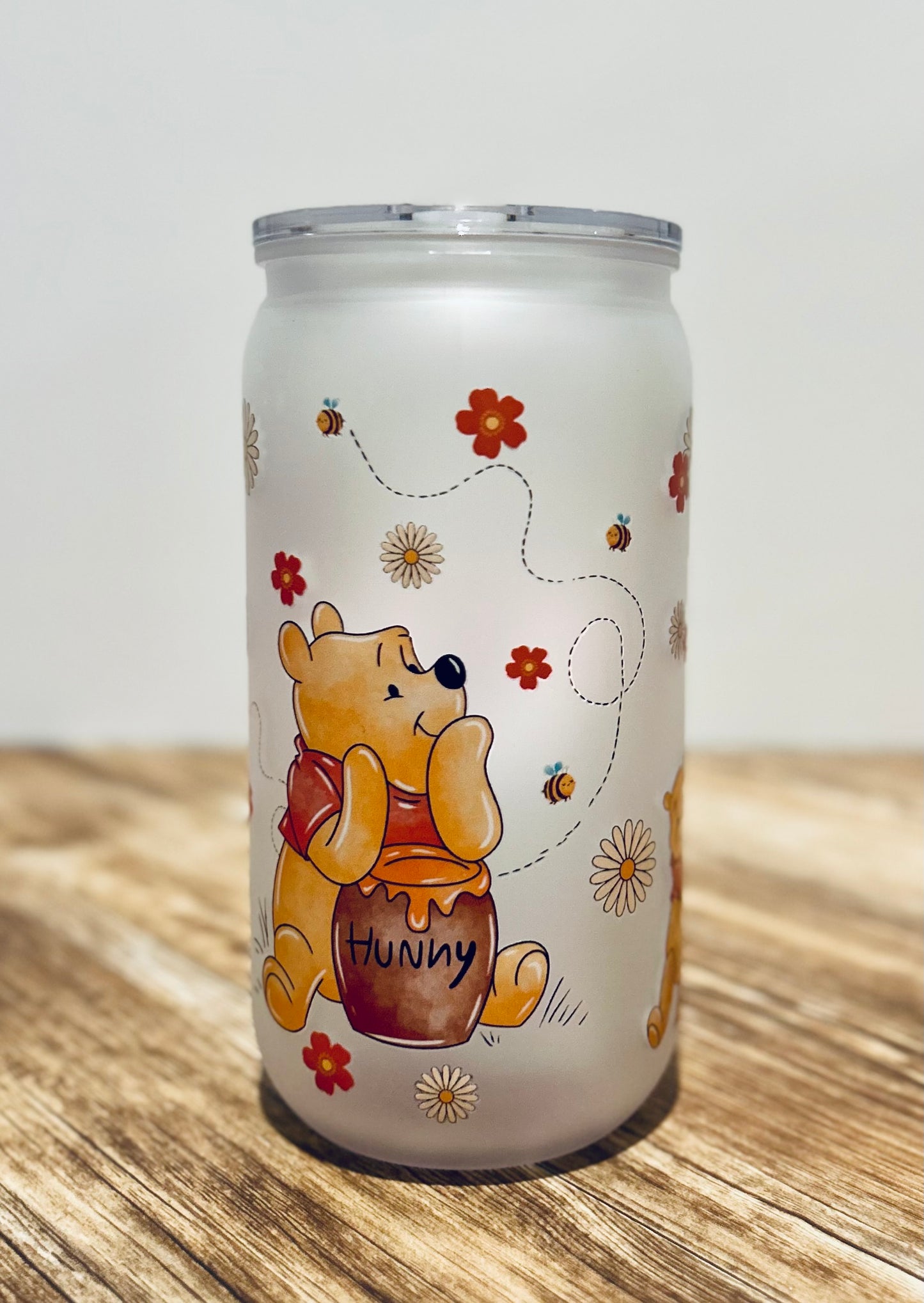 Winnie the Pooh - Libbey Glass, Beer Can Style Drinking Glass