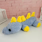 Sleepy XL Dino (Blue/Yellow) - Shimmer Crochet Plush