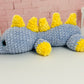 Sleepy XL Dino (Blue/Yellow) - Shimmer Crochet Plush