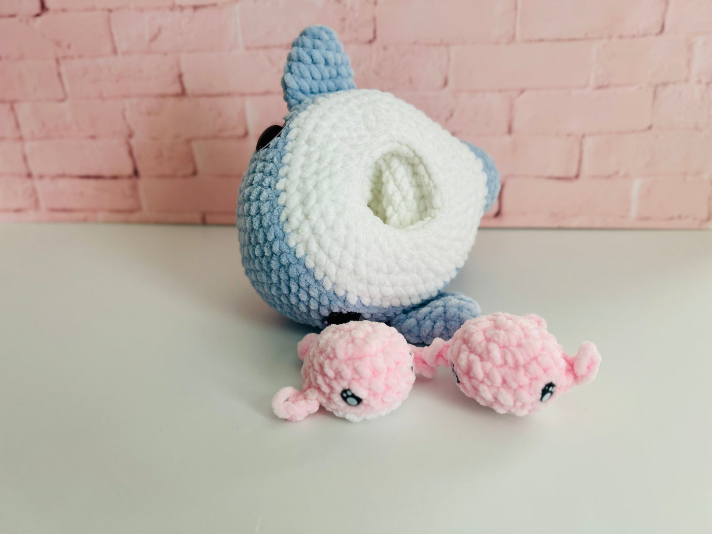 Mumma Whale + Babies - Crochet Soft Toy