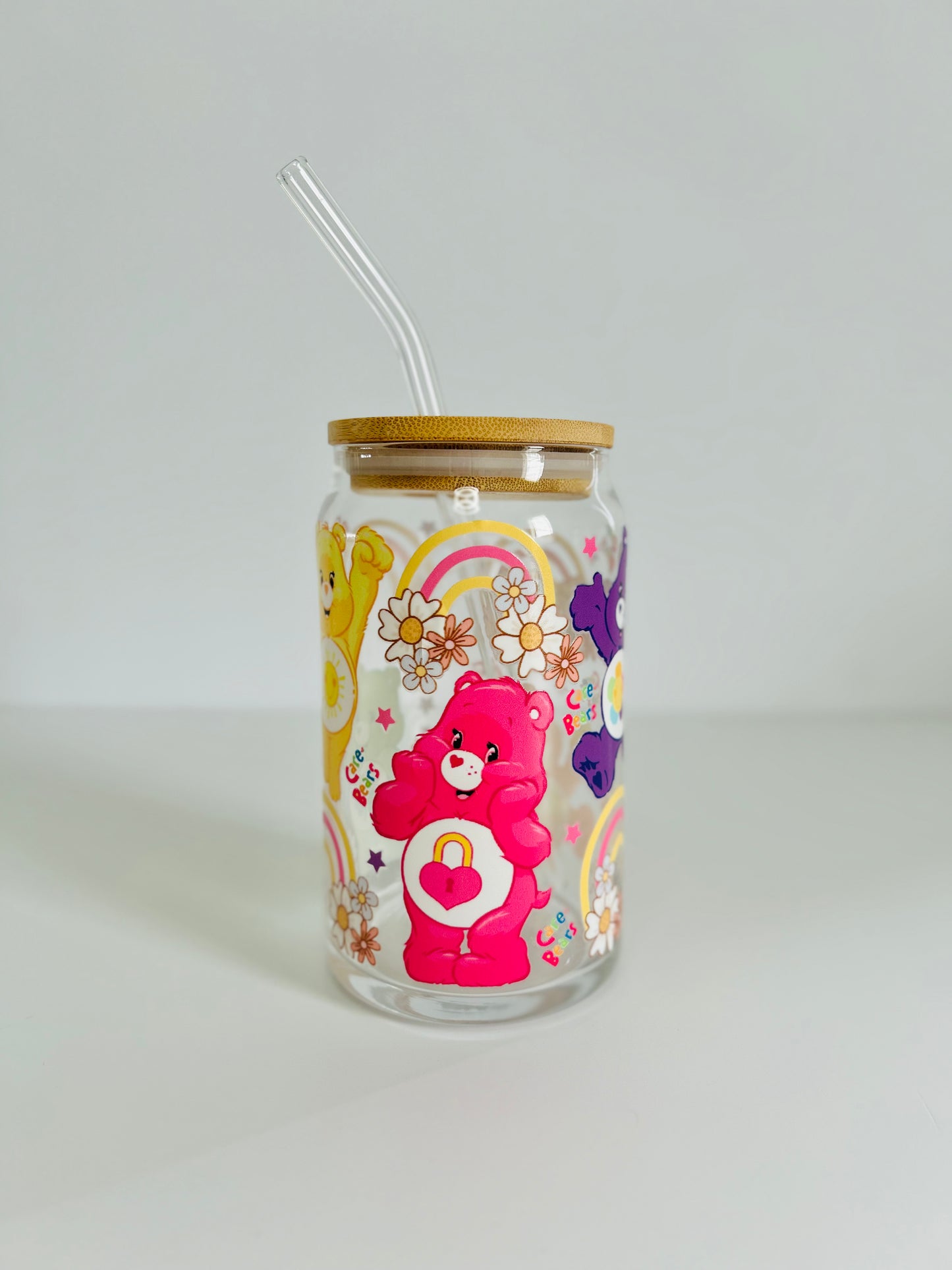 Libbey Glass, Beer Can Style Drinking Glass - Care Bears