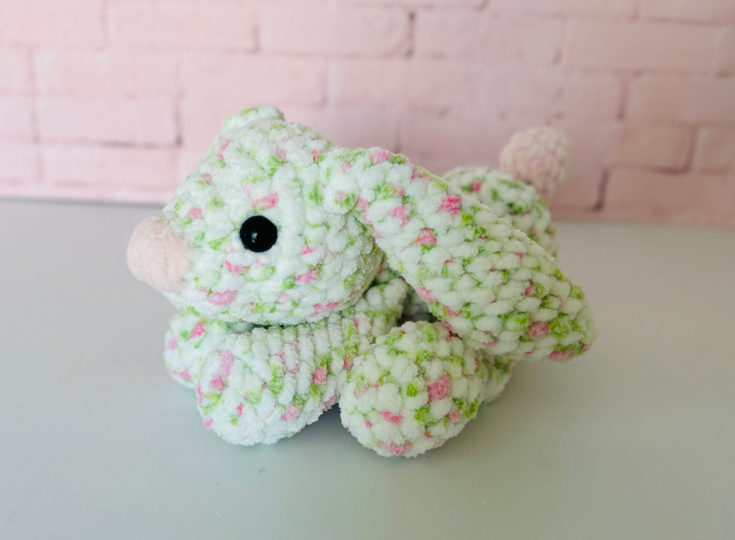 Floral Bunny- Knotted Crochet Plushie