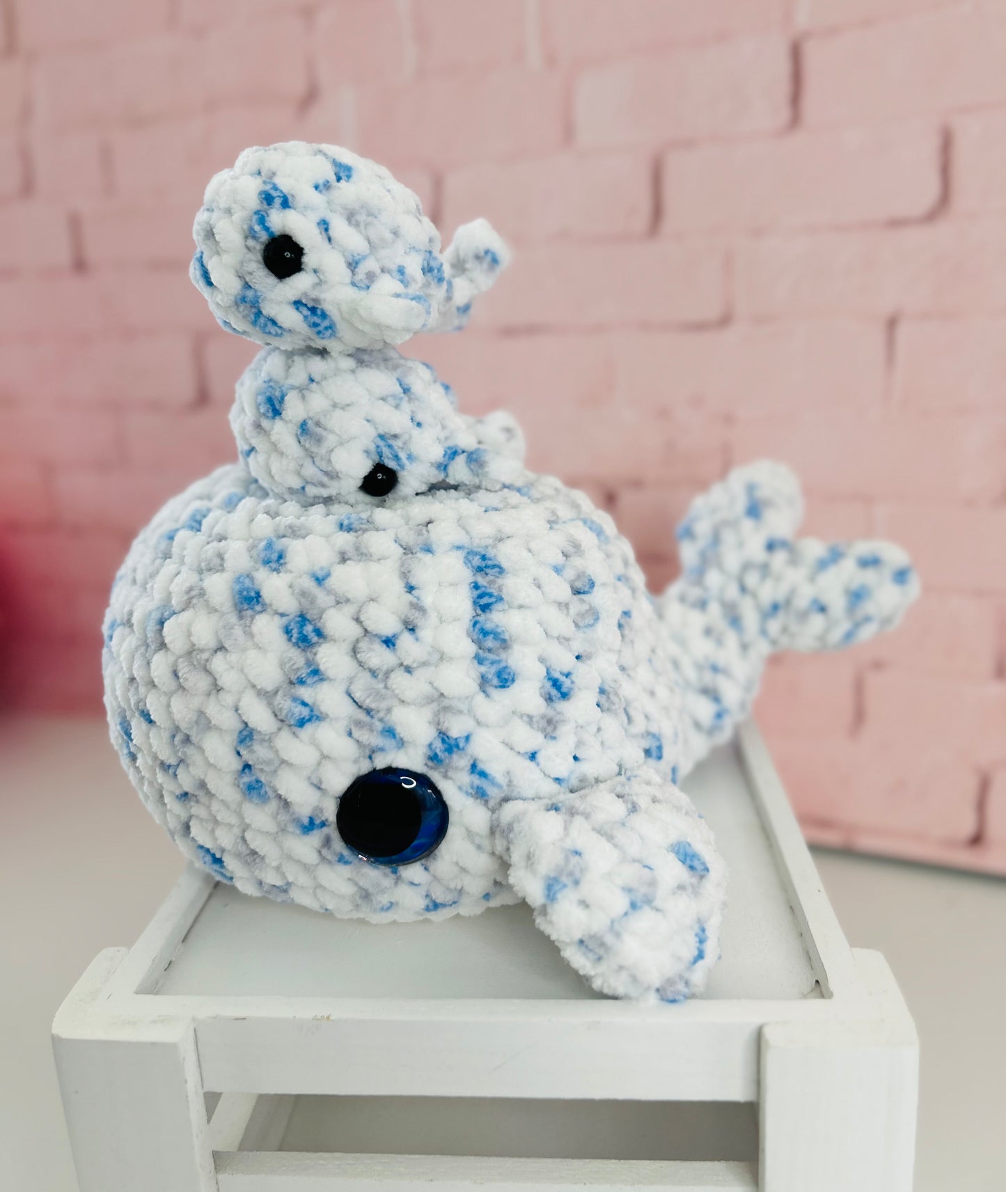 Mumma Whale + Babies - Crochet Soft Toy