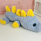 Sleepy XL Dino (Blue/Yellow) - Shimmer Crochet Plush