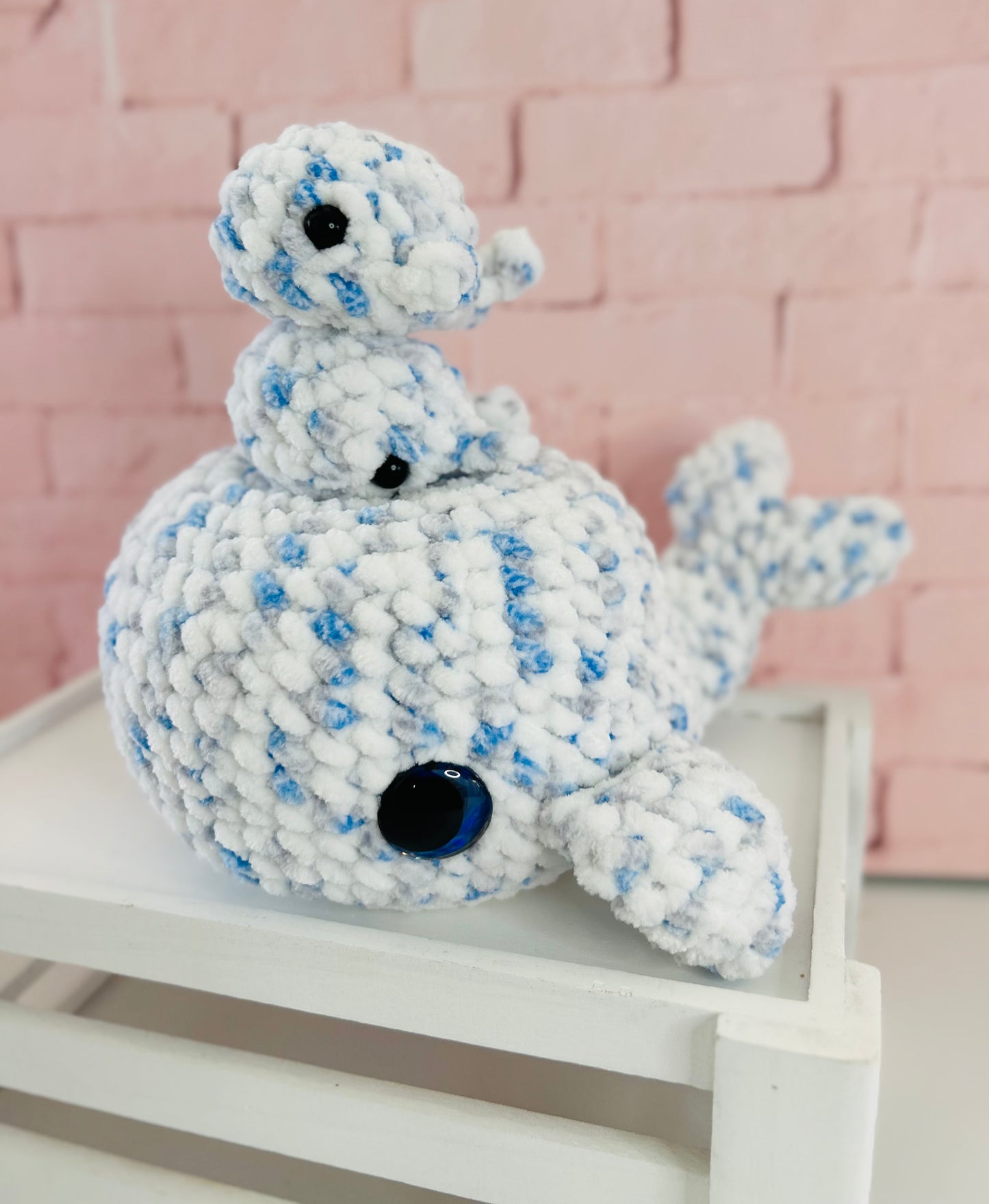 Mumma Whale + Babies - Crochet Soft Toy