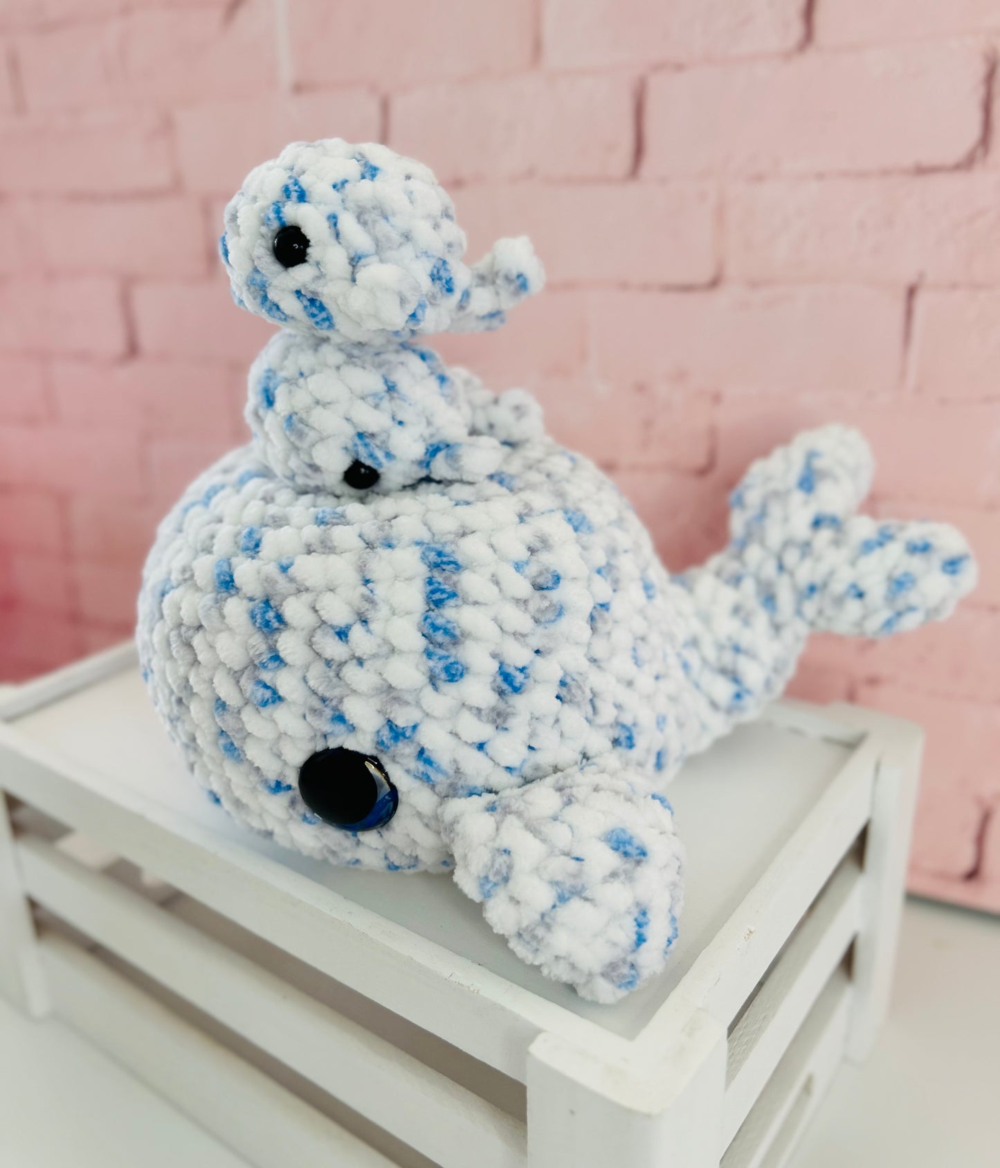 Mumma Whale + Babies - Crochet Soft Toy