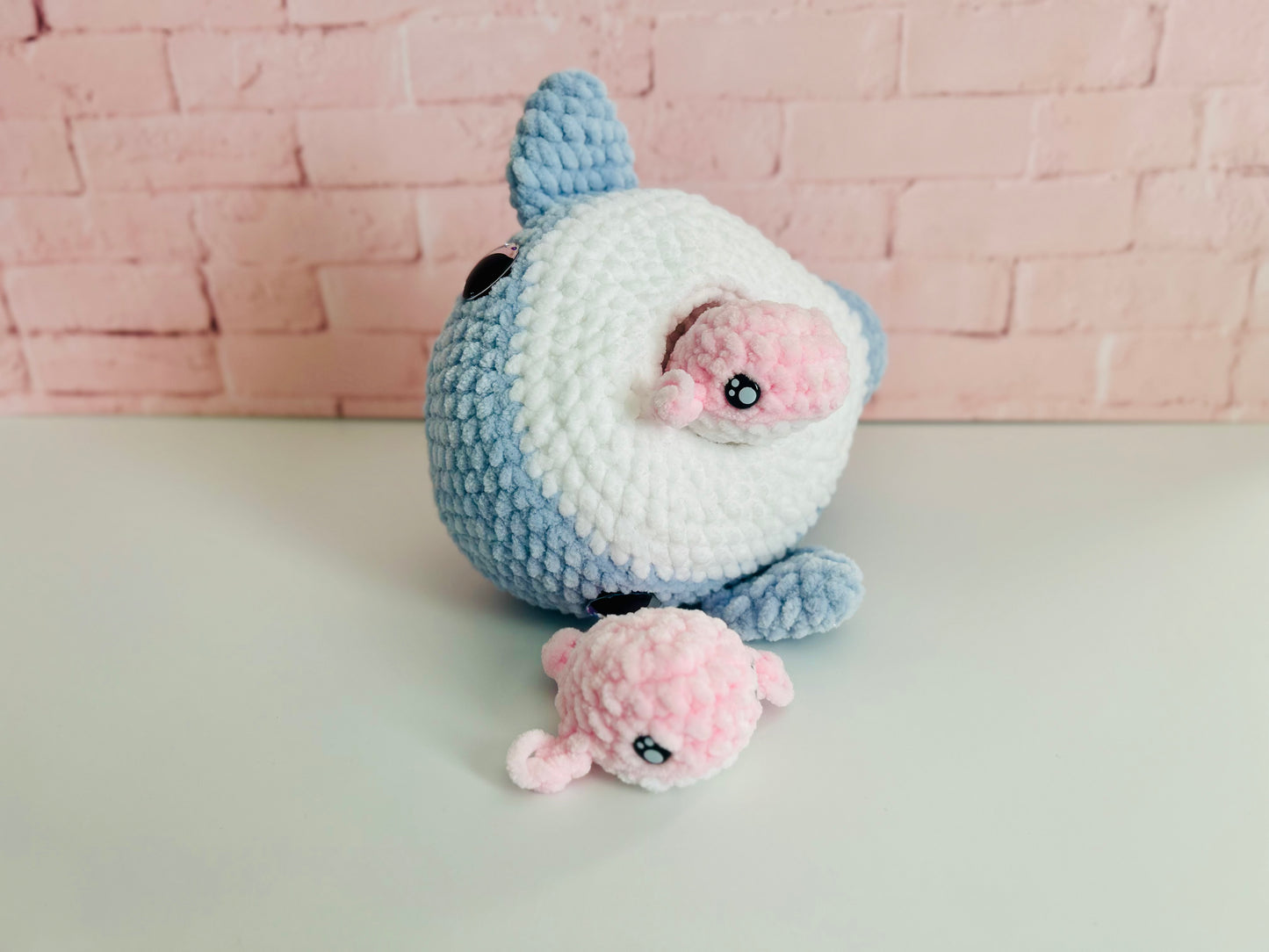 Mumma Whale + Babies - Crochet Soft Toy