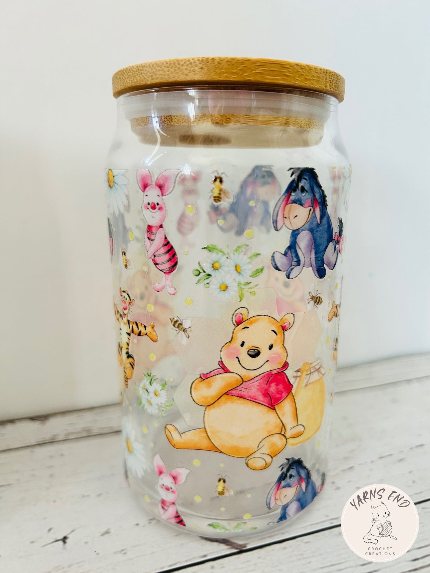 Winnie the Pooh - Libbey Glass, Beer Can Style Drinking Glass