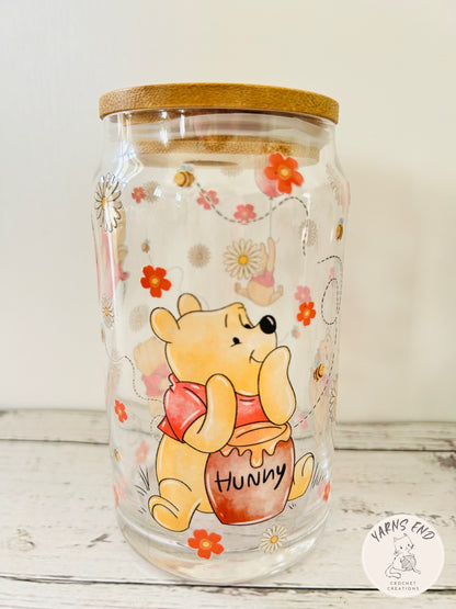 Winnie the Pooh - Libbey Glass, Beer Can Style Drinking Glass