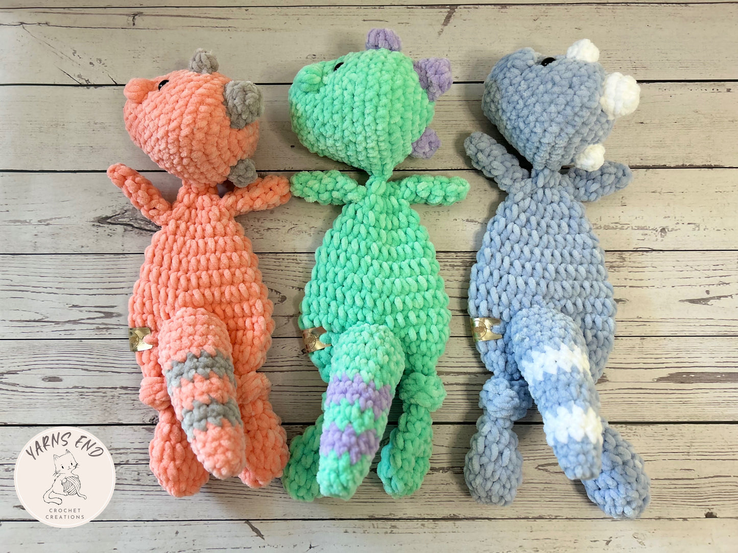 Tinysauraus The Dino - Midi Crochet Snuggler / Lovey